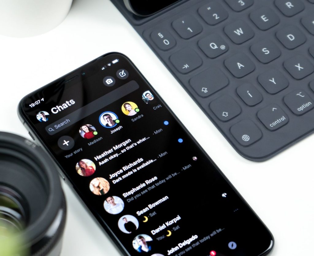 turned-on Android smartphone